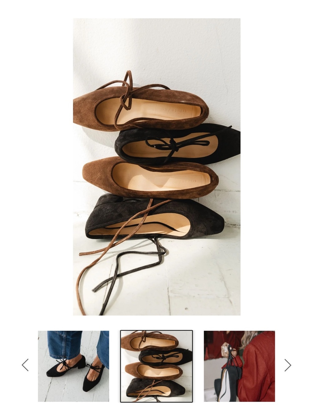 either/or Low Heel Ballet in Black Suede - Picture 3 of 11